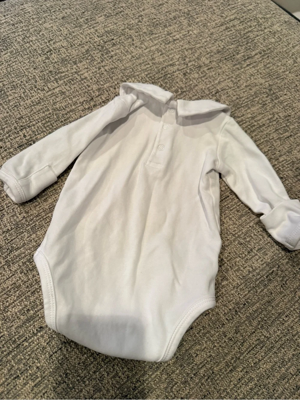 Baby Club Chic White Peter Pan Collar Bodysuit Long Sleeve Baby Bodysuit